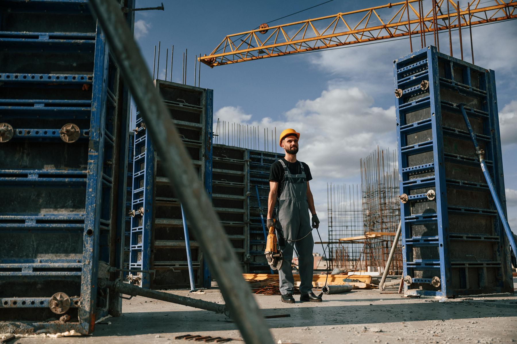 Site professional with formwork panels