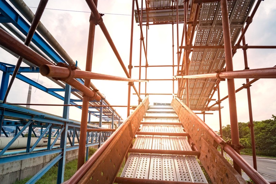Formwork systems on a construction site