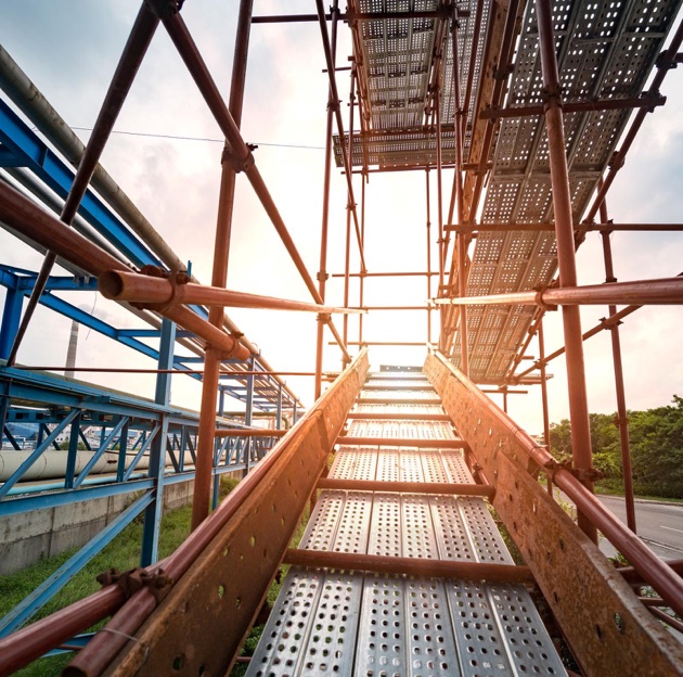 Scaffolding frame under construction